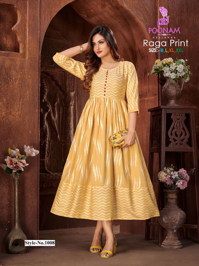 Poonam Raga Festive Wear Wholesale Printed Anarkali Kurtis
